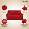 Easy-Going Stretch Sofa Slipcover 1-Piece Sofa Cover Furniture Protector Couch Soft with Elastic Bottom for Kids, Polyester Spandex Jacquard Fabric Small Checks (Sofa, Christmas Red) view 3