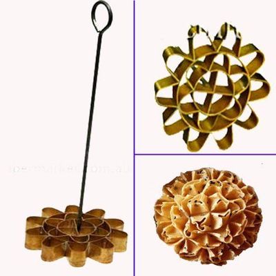 2 pcs. x 10.5 cm. Dok Jok Maker Brass Dessert Mold Lotus Cookies Thai Tools Kitchen