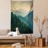 Ambesonne Appalachian Tapestry Twin Size, Panoramic Landscape Photo of Mountain Ridges Virginia, Wall Hanging Bedspread Bed Cover Wall Decor, 68" X 88", Hunter Green Grey Teal view 2