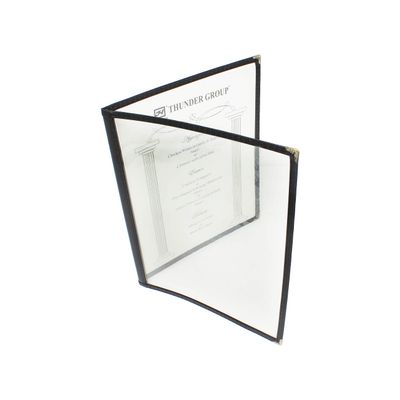 Restaurant Essentials 8.5" x 11" double fold menu cover, black, comes in each