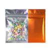 100pcs Frosted Clear Window Flat Colored Metallic Foil Resealable Zipper Seal Bags (Orange, Flat | 1.5oz) view 1
