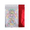 100pcs Frosted Clear Window Flat Colored Metallic Foil Resealable Zipper Seal Bags (Red, Flat | 1.5oz) view 1