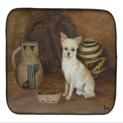 Caroline's Treasures MH1043DDM Chihuahua Ancient History Dish Drying Mat Absorbent Dish Drying Mat Pad for Kitchen Counter Dish Drainer Mat for Countertop, 14 x 21", Multicolor