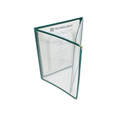 Restaurant Essentials 8.5" x 11" triple fold menu cover, green, comes in each