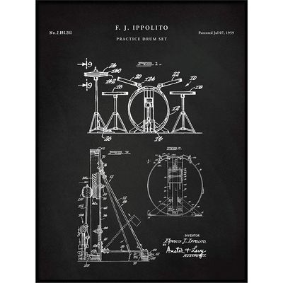 Vintago Drum Set Poster, Patent Prints, Drum Set Patent, Drum Set Print, Drum Set Art, Drum Set Decor, Drum Set Wall Art, Drum Set Blueprint, QP488