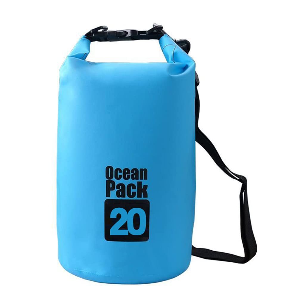 ACEVER Outdoor Dry Sack/Floating Waterproof Bag 2L/3L/5L/10L/15L/20L/30L for Boating, Kayaking, Hiking, Snowboarding, Camping, Rafting, Fishing and Backpacking (Blue, 20L)