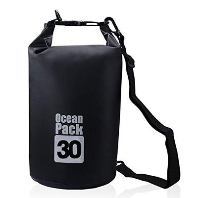 ACEVER Outdoor Dry Sack/Floating Waterproof Bag 2L/3L/5L/10L/15L/20L/30L for Boating, Kayaking, Hiking, Snowboarding, Camping, Rafting, Fishing and Backpacking (Black, 30L)