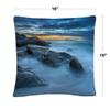 Trademark Fine Art Blue Hour for a Blue Ocean by Mathieu Rivrin, 16x16 Decorative Throw Pillow view 2