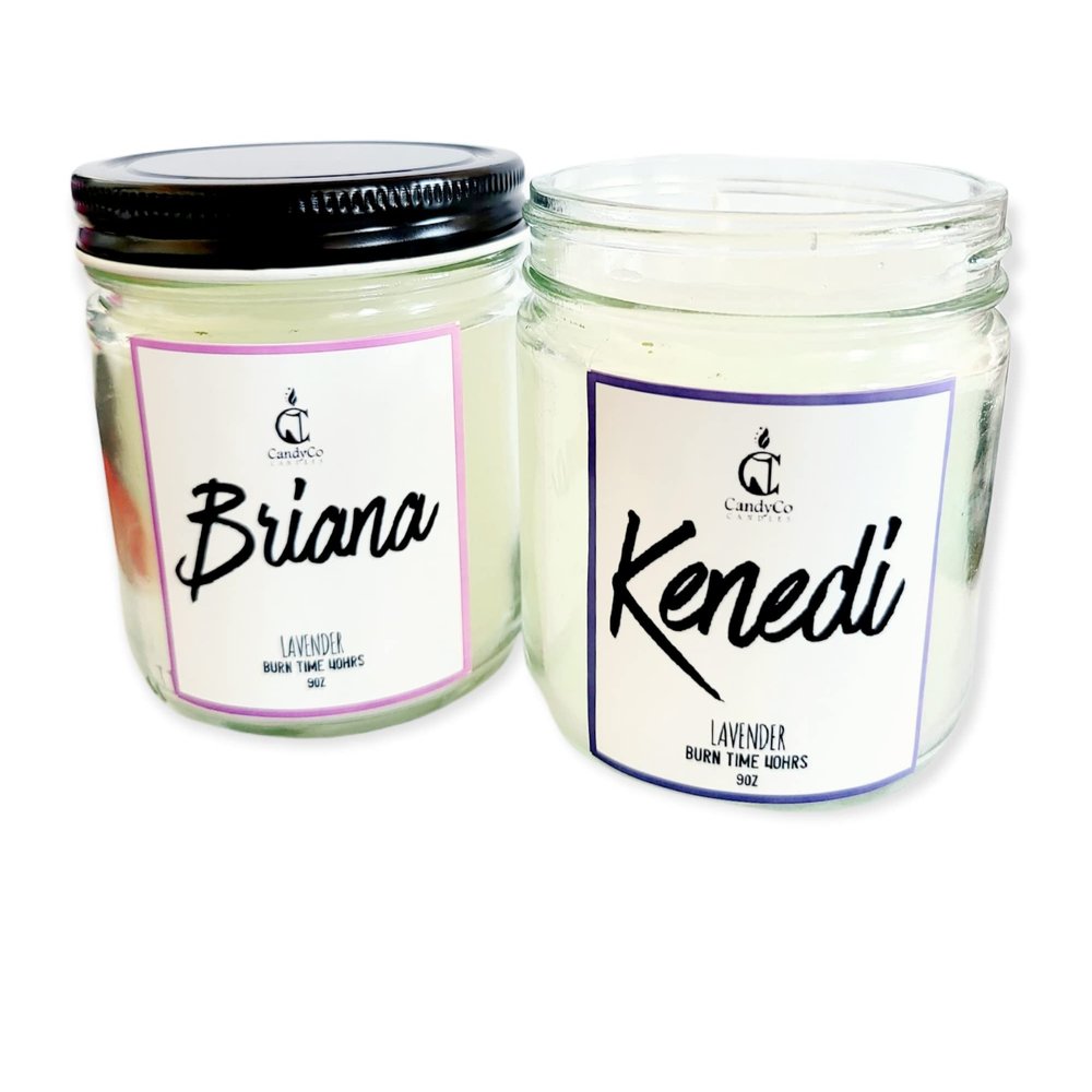 Custom name Mason Personalized Candle Your Own Words Phrase Scented Gift Jar Soy Birthday jar pillar Gift Scented Custom Anniversary Birthday 100% Natural Soy Wax Sage