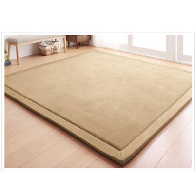 Coral Velvet Area Rugs Play Mat Carpet Crawling Mat for Nursery Baby Toddler Children Kids Room, Yoga Mat Exercise Pads (Brown, 6.6 ft x 6.6 ft)