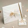 2Pcs Wedding Guest Book Pen Stand Set, Ribbon Bowknot Beach Theme Starfish Seashell Guest Book Pen & Holder, Wedding Ceremony Baby Shower Party Favor, Wedding Decoration Accessories Party Supplies view 2