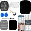Air Fryer Accessories with Rack, Grilling Pan, Air Frying Cheat Sheets Guides and Reusable Liners for Ninja, GoWise, Cosori, Chefman, PowerXL Grill and More view 1