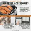 Air Fryer Accessories with Rack, Grilling Pan, Air Frying Cheat Sheets Guides and Reusable Liners for Ninja, GoWise, Cosori, Chefman, PowerXL Grill and More view 3