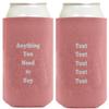 Personalized Coolie 5 Lines Any Text Custom Coolie Coral Pink 2-Pack Personalized Can Drink Thermocoolers view 1