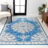 JONATHAN Y Boho Vintage Blue/Cream Indoor Area Rug, 8x10, Bohemian Flair Medallion, Chic, Floral, High Traffic for Living Room, Bedroom, Kitchen, Pet Friendly, Non-Shedding (BMF104B-8) view 1