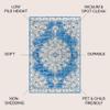 JONATHAN Y Boho Vintage Blue/Cream Indoor Area Rug, 8x10, Bohemian Flair Medallion, Chic, Floral, High Traffic for Living Room, Bedroom, Kitchen, Pet Friendly, Non-Shedding (BMF104B-8) view 2