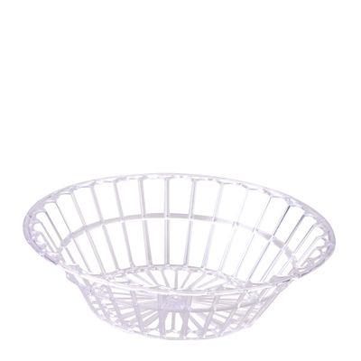 Simply Elegant 9" Round Clear Picnic Fruits Baskets (12 Baskets) BPA Free, Fast Food Restaurant Supplies