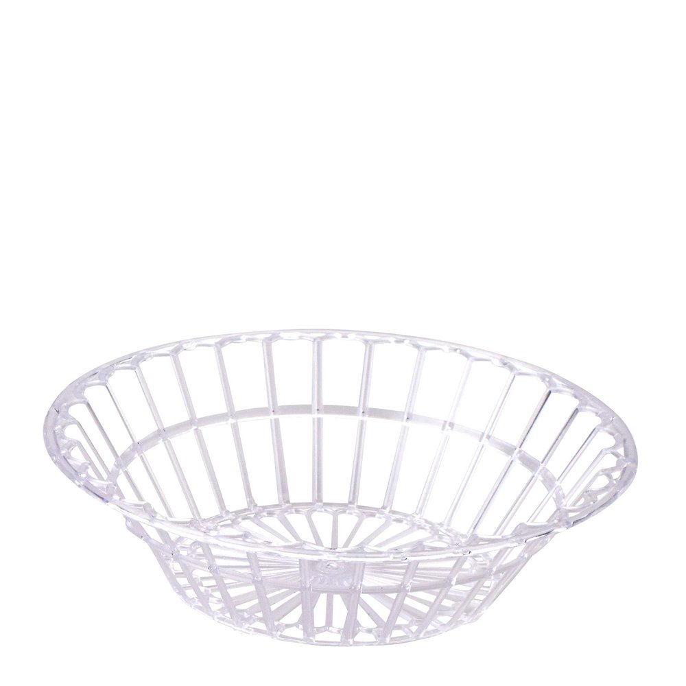Simply Elegant 9" Round Clear Picnic Fruits Baskets (12 Baskets) BPA Free, Fast Food Restaurant Supplies