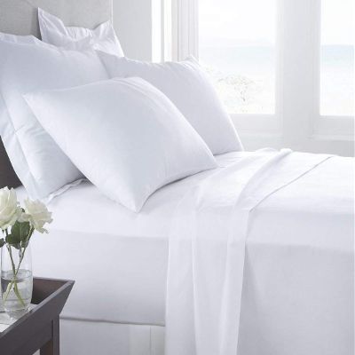 4 Piece Bed Sheets Set, Hotel Luxury 600 TC Platinum Collection Bedding Set, 15" Deep Pockets, Wrinkle & Fade Resistant, Hypoallergenic Sheet & Pillow Case Set (Full XL, White)