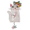 Allen Designs P1993 Swinging Pendulum Clock Pretty Kitty Cat Design 7.25 inches X 14.25 inches view 1