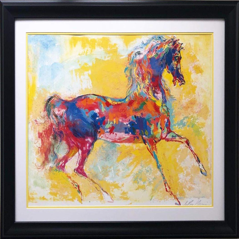 LEROY NEIMAN "Rainbow Horse Custom Framed New Art 31.25" x 38.25"