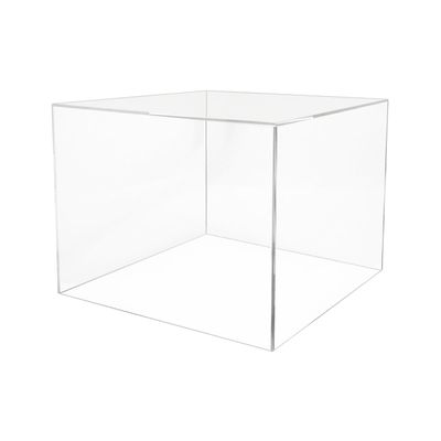 12" x 12" x 9" Riser Display Box Clear Acrylic Pedestal with One Open Side No Lid Versatile Square Dust Cover Retail Product Throne or Merchandise Storage Bin by Marketing Holders