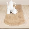 VHC Brands Farmhouse Coastal Braided Woven Natural Jute Table Runner for Kitchen Tabletop Dining Room Table Hot Pad Mat, Gift Ideas- Natural Tan, Oval 13x72, 6 Foot Long view 1