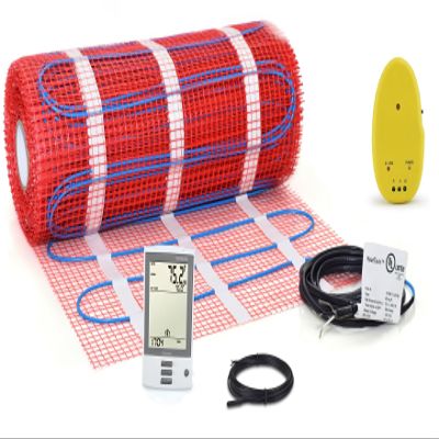 80 sqft Floor Heating Mat Kit 120V, Electric Tile Floor Heating System, UDG-4999 Radiant Floor Heating Thermostat with GFCI, Floor Sensor. Heated Floor Mat Adhesive Backing. Tile, Stone, Marble