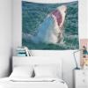Shorping Ocean Animal Tapestry, 60x60Inches Hanging Wall Tapestry for Dcor Living Room Dorm White Shark Carcharodon Carcharias view 3