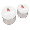 QG 40 & 24oz Round Plastic Food Storage Containers with Lids BPA Free - 2 Pieces White view 1