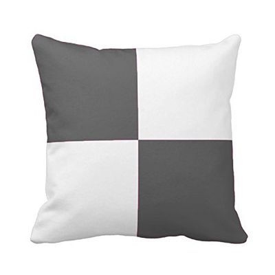 1 Pair Block Patchwork Pillow Sham Egyptian Cotton 500tc Gray Standard (20 x 26 inch)