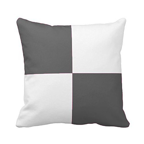 1 Pair Block Patchwork Pillow Sham Egyptian Cotton 500tc Gray Standard (20 x 26 inch)