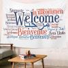 Remain Unique Tapestry Sign Welcome Phrase in Different Languages Words Cloud Wall Hang Decor Indoor House Made in Soft view 2