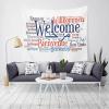 Remain Unique Tapestry Sign Welcome Phrase in Different Languages Words Cloud Wall Hang Decor Indoor House Made in Soft view 4