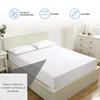 HR Luxury Linen Cotton Bedsheets Set - 400 Thread Count 100% Egyptian Cotton 4-Piece Sheet Set 15 Inch Deep Pocket Stripe (Queen, White) view 3