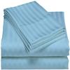 HR Luxury Linen Cotton Bedsheets Set - 400 Thread Count 100% Egyptian Cotton 4-Piece Sheet Set 18 Inch Deep Pocket Stripe (Queen, Sky Blue) view 1