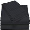 HR Luxury Linen Cotton Bedsheets Set - 400 Thread Count 100% Egyptian Cotton 4-Piece Sheet Set 15 Inch Deep Pocket Stripe (Queen, Dark Grey) view 1