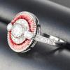 Bansriracha Rings Anniversary Red Cubic Zirconia 925 Sterling Silver Finger Ring for Women Genuine Fashion Jewelry (7) view 3