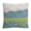 Trademark Fine Art Field of Yellow Irises by Claude Monet, 16x16 Decorative Throw Pillow view 1