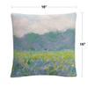 Trademark Fine Art Field of Yellow Irises by Claude Monet, 16x16 Decorative Throw Pillow view 2