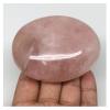255.3g, 3.1x2.4"x1.4" Natural Untreated Rose Quartz Palm-Stone Gallet Shape Shiny Glassy Polished @Madagascar, Reiki Energy Crystal, Metaphysical, B723 view 1