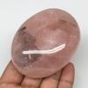 255.3g, 3.1x2.4"x1.4" Natural Untreated Rose Quartz Palm-Stone Gallet Shape Shiny Glassy Polished @Madagascar, Reiki Energy Crystal, Metaphysical, B723 view 4