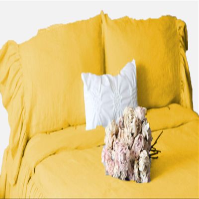 1 Side Dust Ruffle Pillow sham Set of 2pc Egyptian Cotton 500tc Gold Standard (20 x 26 inch)