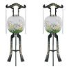  1149611 PC Accordion Lantern, Shuzo Fukayama, Peony, LED Firefly, Set of 2, Brown, Height 39.4 inches (100 cm), Firebag Diameter 14.2 inches (36 cm), Null view 1