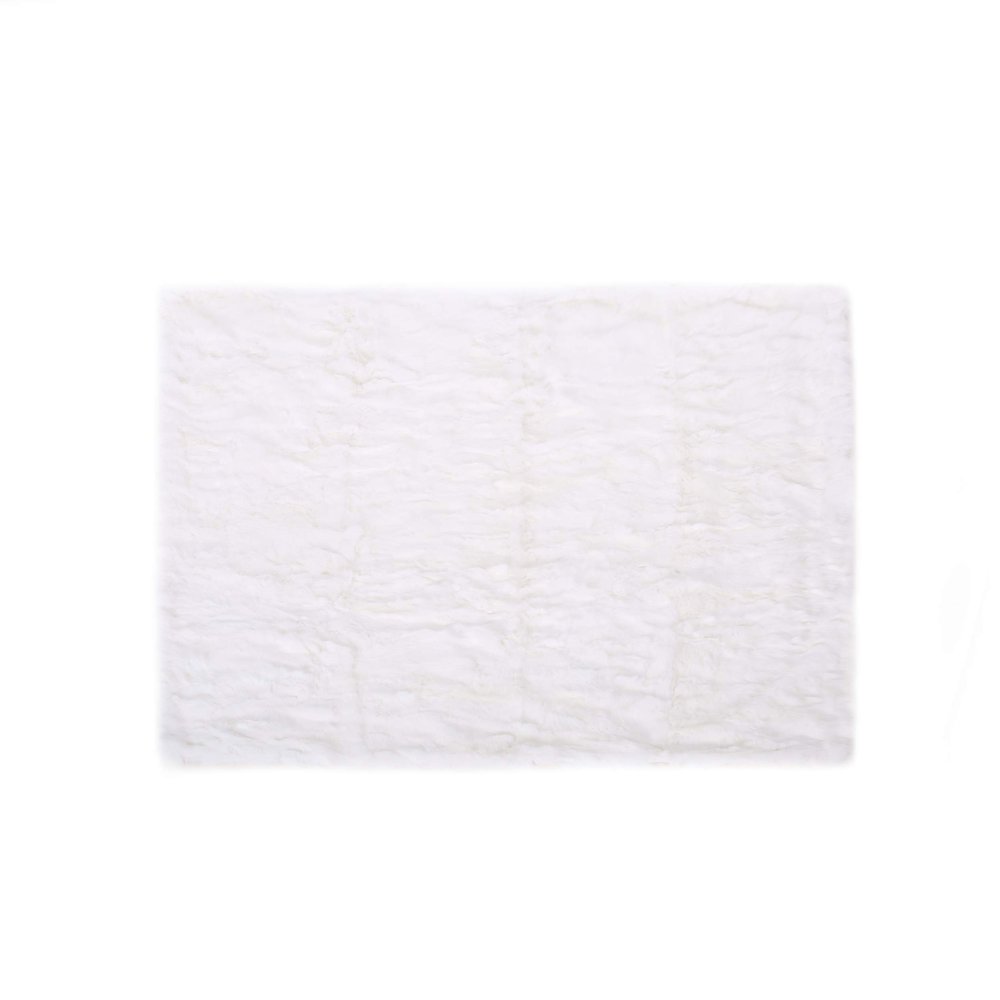 GDFStudio Glam Fur Throw Blanket, White