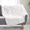 GDFStudio Glam Fur Throw Blanket, White view 2