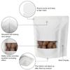 Blisstime 50 Pieces Resealable Bags for Small Business, White Kraft Paper Stand Up Pouches with Matte Window Reusable Heat Sealable Bags for Packaging (7 X 10.2 Inches) view 4