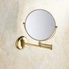Mercury_Group, Bathroom Magnifying Makeup Mirror, Double-Sided 1X/3X, Extendable Folding Arm, Wall Mounted Vanity Round Mirrors, Solid Brass - (Color:Polished Gold) view 4