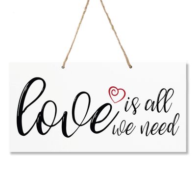 LifeSong Milestones Last Name Family Sign Established Date Wall Decorations for Living Room - Home Wall Art - Wooden Rope Hanging Gift 7.75 x 15.75 (Love)