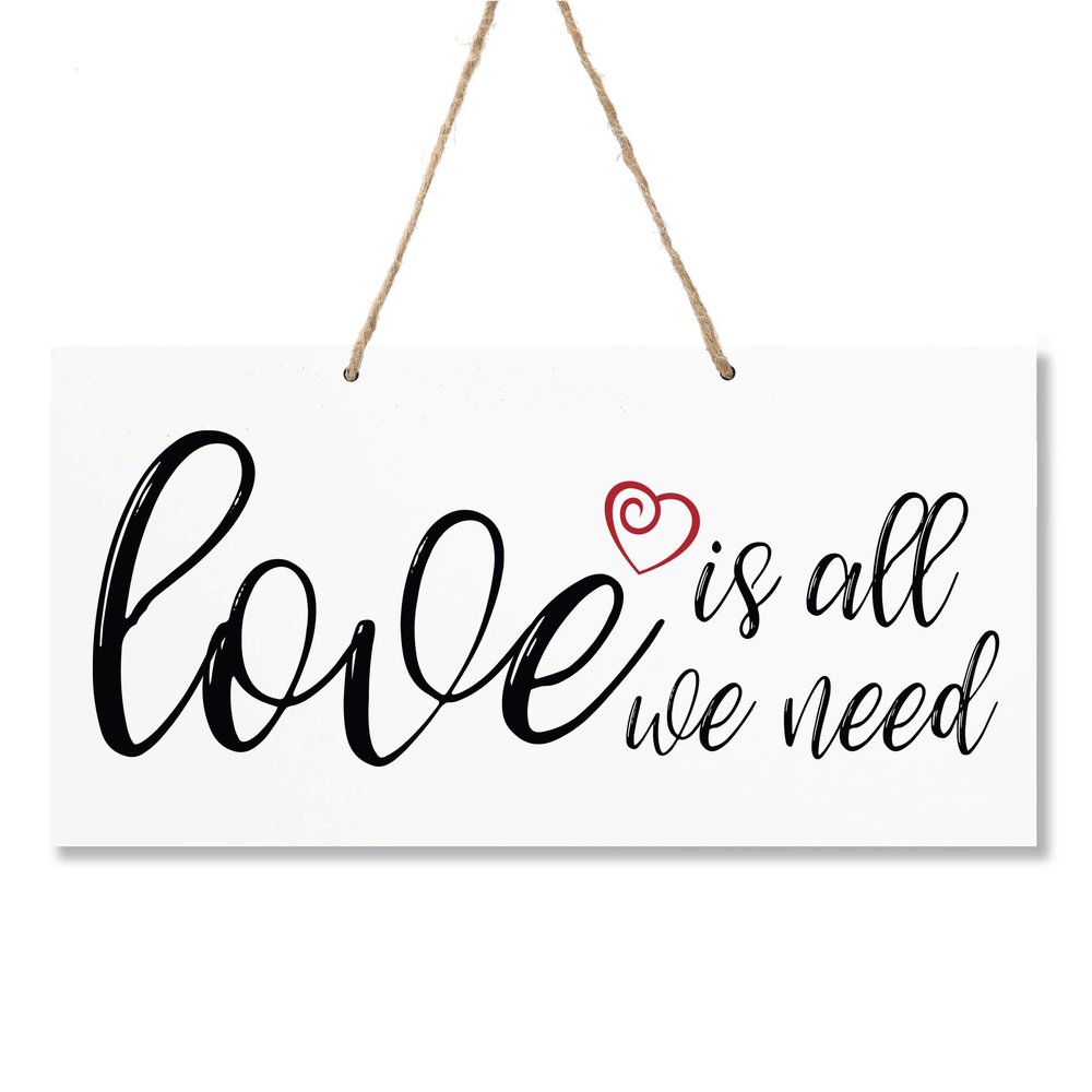 LifeSong Milestones Last Name Family Sign Established Date Wall Decorations for Living Room - Home Wall Art - Wooden Rope Hanging Gift 7.75 x 15.75 (Love)